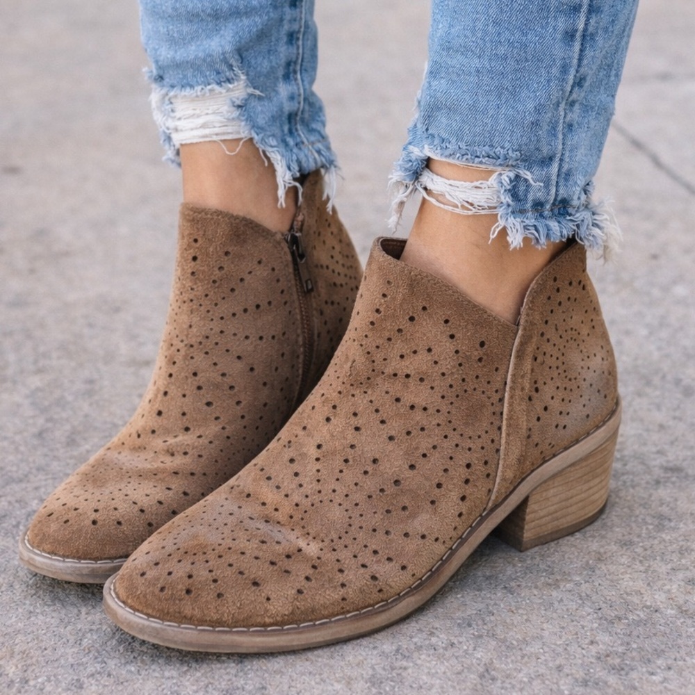 Warm tone Brown Suede Ankle Boots
